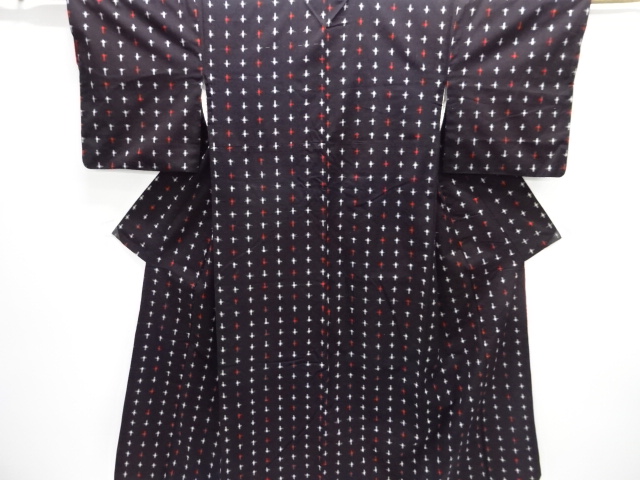 アンティーク　木綿本場久留米絣　十字絣着物